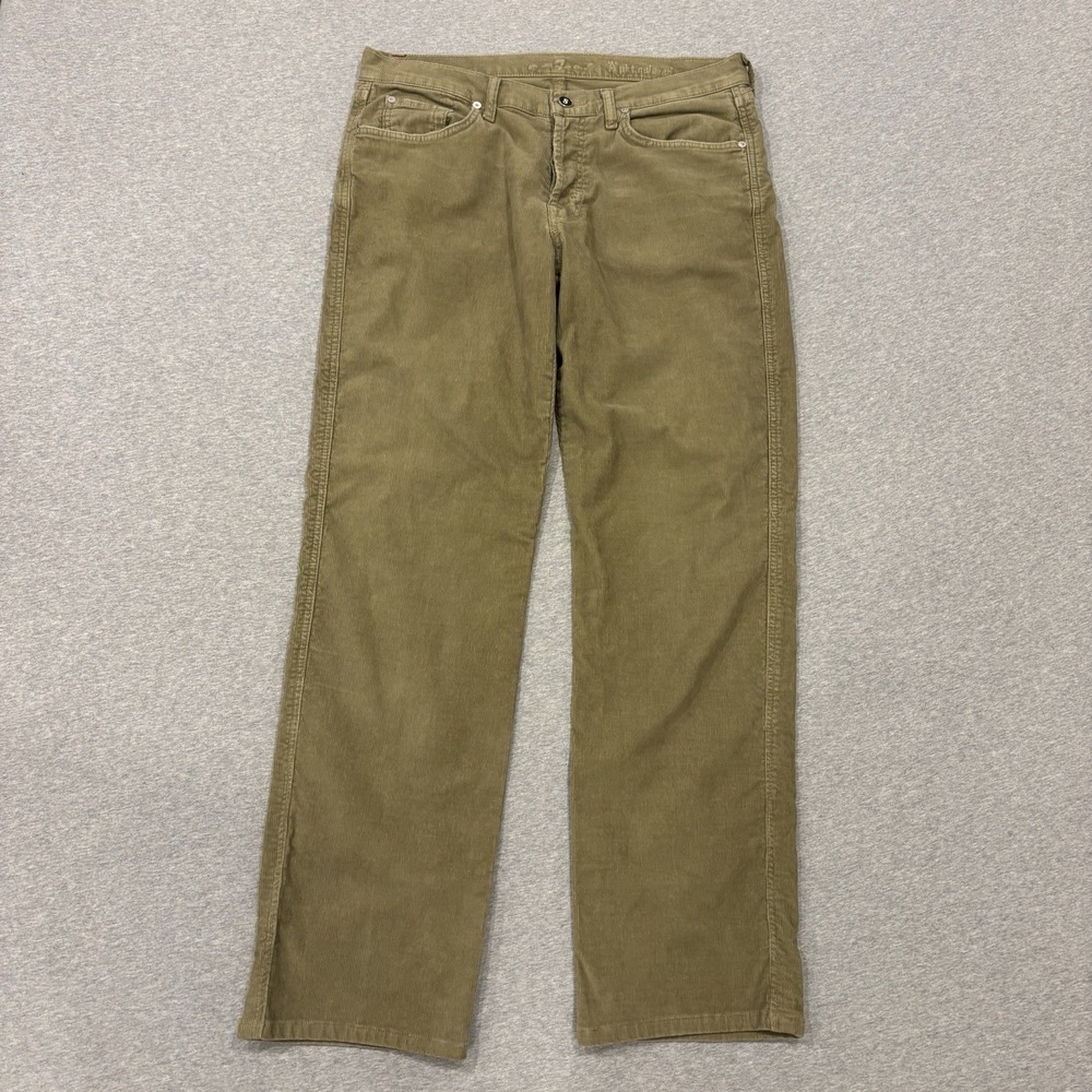 7 For All Mankind 'A' Pocket Relaxed Corduroy Jeans Men's Size 34x31 Tan Pants